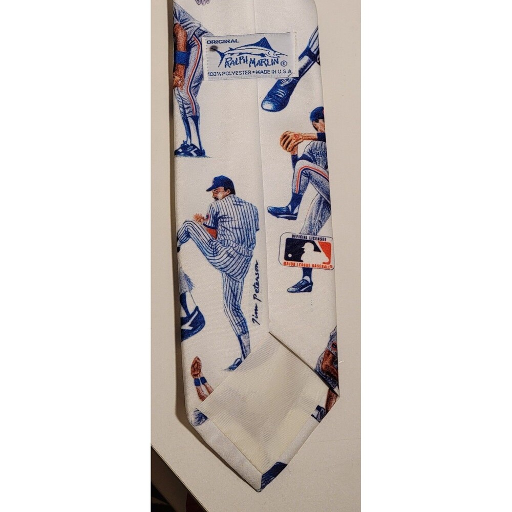 Men's Ralph Marlin Chicago Cubs Necktie 100% Polyester Classic Baseball - Picture 4 of 8